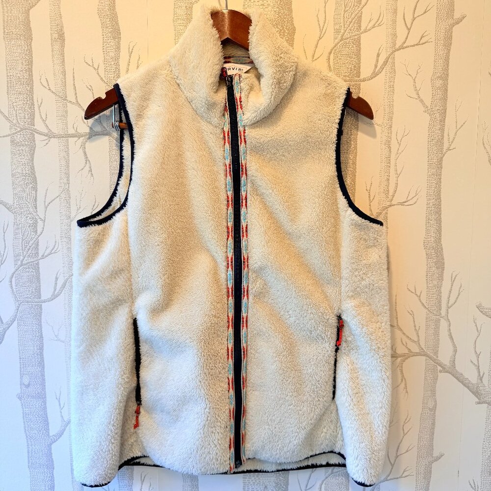 Orvis Women's Ivory Sherpa Fleece Vest Size Medium- NWOT